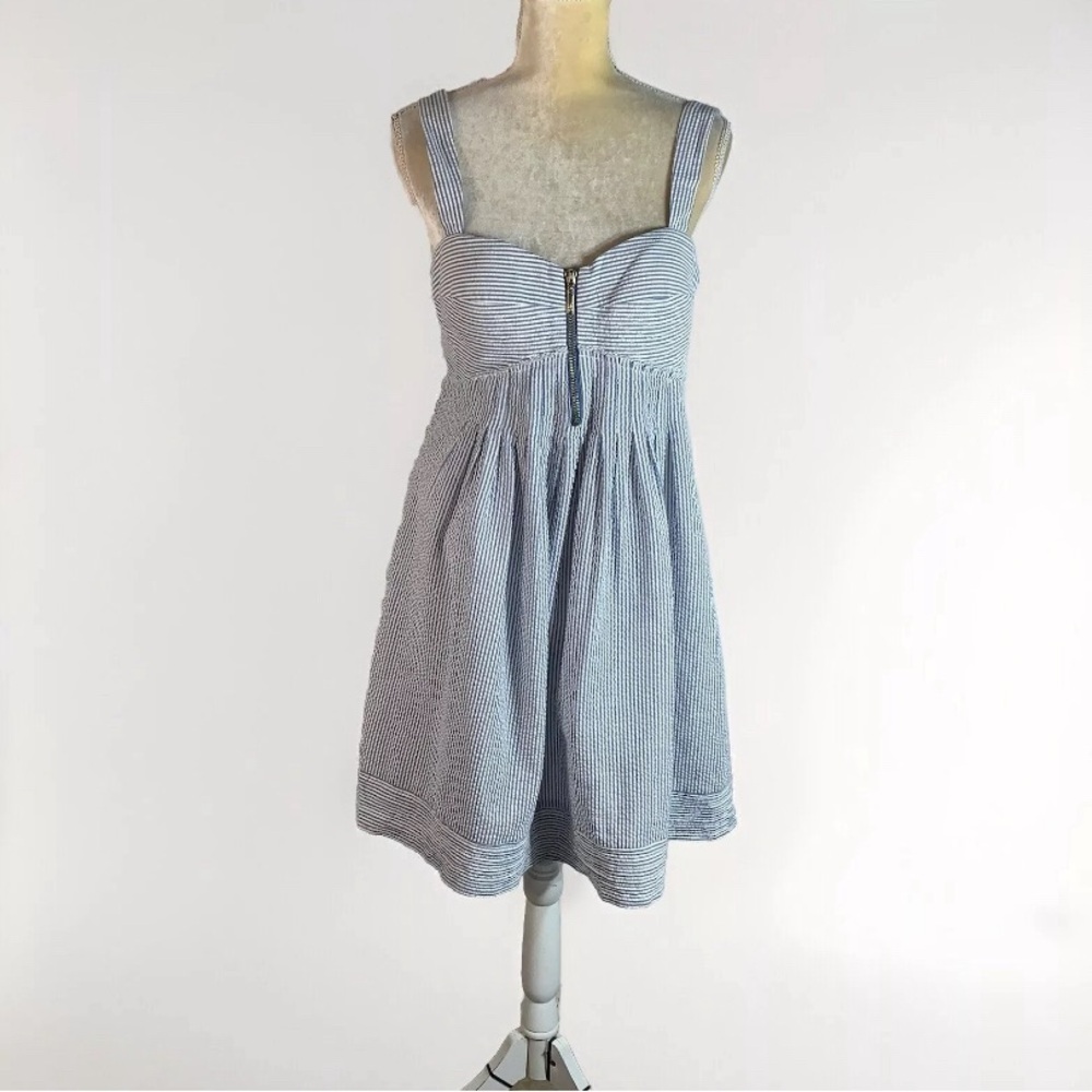 JESSICA SIMPSON Sleeveless Mini Dress Sz 12 blue And White Striped